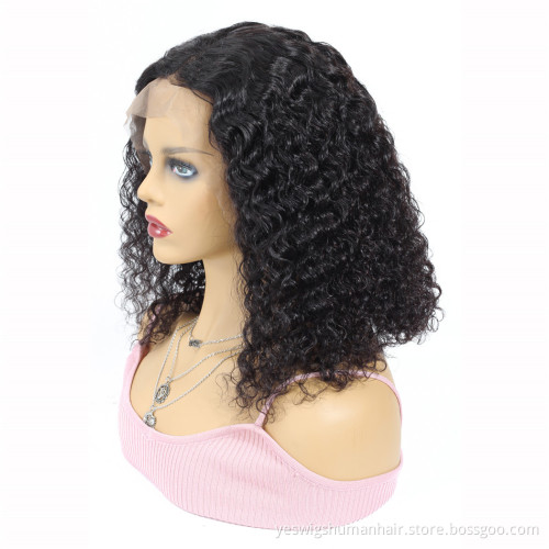 13X4 Swiss Lace Frontal Human Hair Short Bob Wigs Cheap Wholesale Price Mongolian Kinky Curly Bob Human Hair Wig Lace Front wig